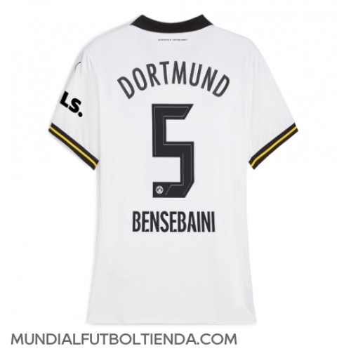 Camiseta Borussia Dortmund Ramy Bensebaini #5 Tercera Equipación Replica 2024-25 para mujer mangas cortas